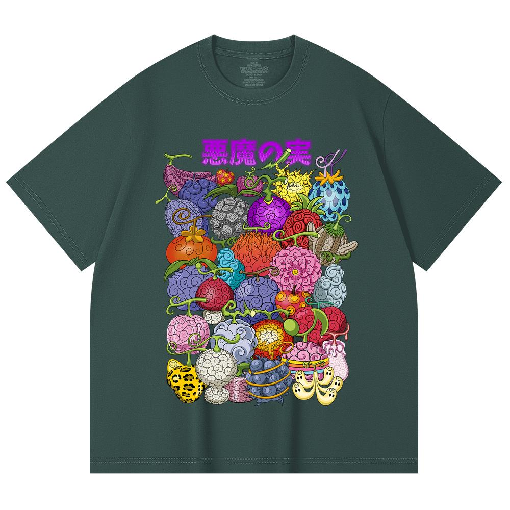 230 Gsm 100% Cotton One Piece V52 Devil Fruits Print Unisex Heavy Cotton T Shirt