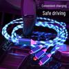 Three-in-One Luminous Fast Charging Cable: Colorful, Glowing, Car-Compatible