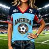 Women's Casual Letter Print Short Sleeve T-Shirt Top for Daily Wear