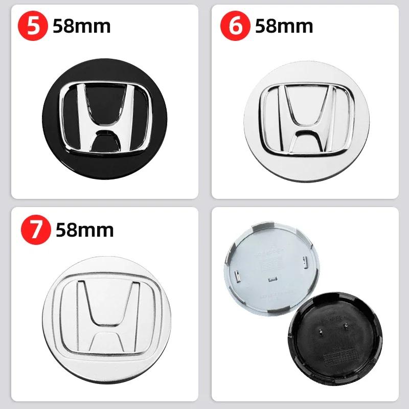 4PCS 58MM/69MM Car Styling Wheel Center Cap Hub Covers Badge Accessories For Honda Odyssey Spirior CR-V Civic HR-V City Accord