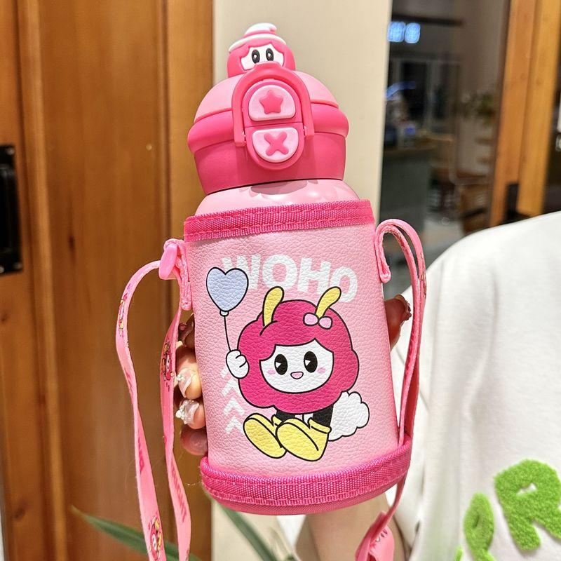 Large-Capacity Thermos Cup for Girls, Good-Looking and Cute, College Student Water Bottle Cup, Summer Portable Straw Cup for Kidsren