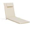 Garden Sun Lounger Cushion Replacement Soft Sunbed Reclining Chair Relaxer Pad with Pillow, Cushion ONLY - Cream White