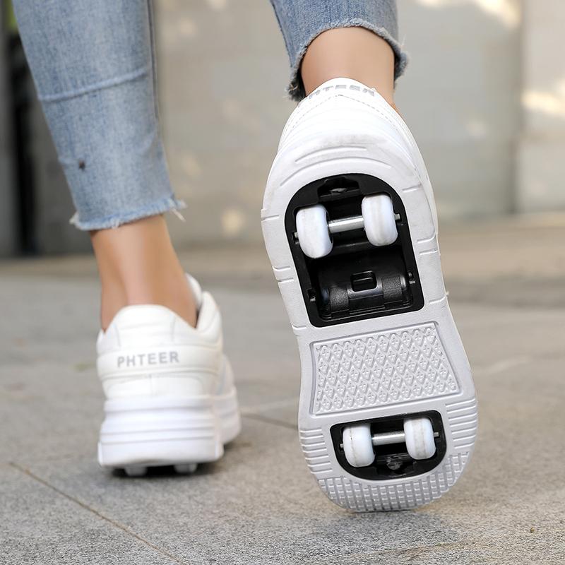 Student Roller Skates for Kids, 6-Wheeled Unisex Skates with Removable Wheels and Straps