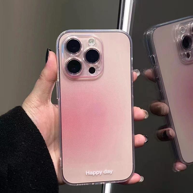 New Applicable Apple 16pro Mobile Phone Case Iphone15 Advanced Sense Niche 13promax Blush Gradual Change Powder