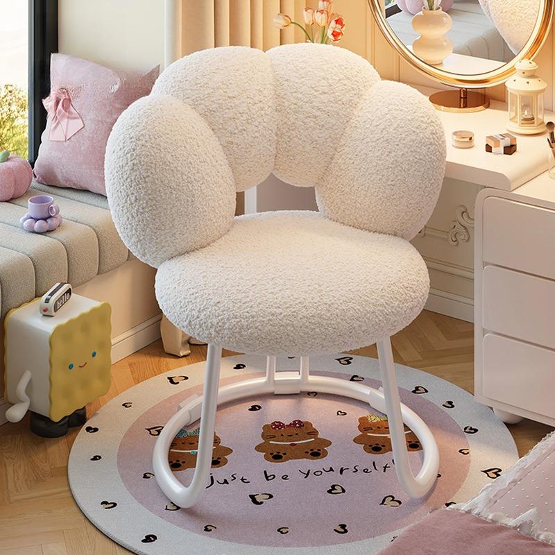 Modern Dressing Stool Makeup Chair Reading Chair Velvet Backrest Chair Bedroom Leisure Chair Armchair Lounge Chair