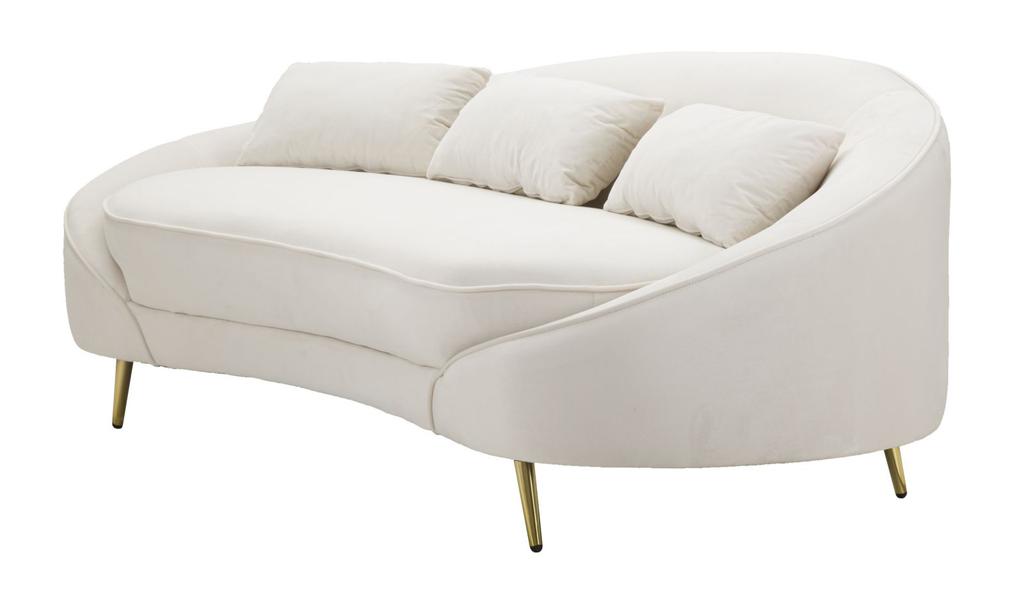 Sofa 3 Seaters Oslo With Cushions Cream Cm 185X84X68