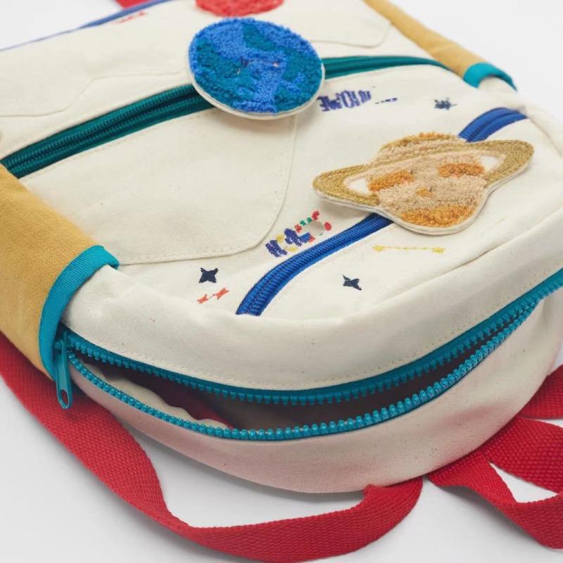 New Planet Backpack Children's Planet Pendant Color Block Backpack Girls Contrast Color Boys and Girls School Bags