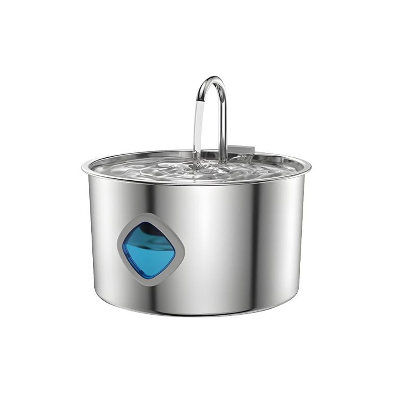

3.2L Capacity Stainless Steels Water Dispenser for Pet with 2 Filters USB Powered Low Noise Encourages Hydrations 1