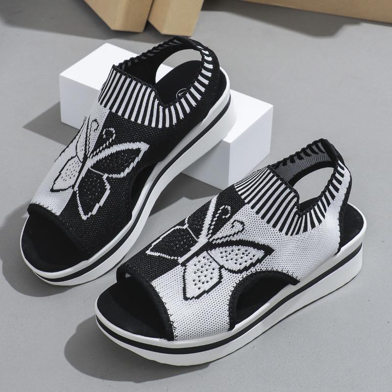 Cross-border Foreign Trade Large Size Summer New Leisure Flying Weaving Hollowed-out Fish Mouth Beach Women's Sports Sandals in Stock