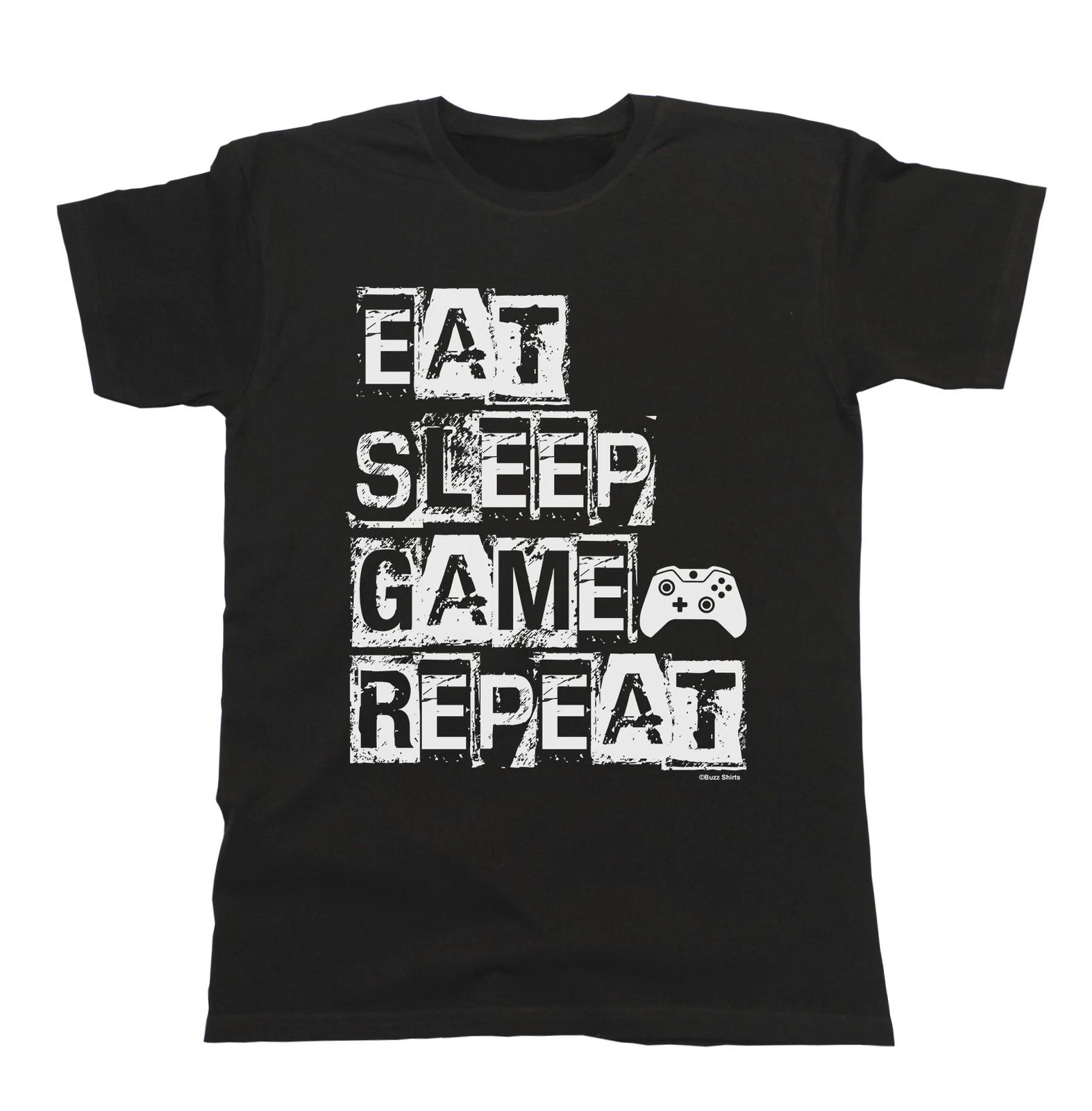 Eat Sleep Game Repeat Cotton T-Shirt Boys Girls Kids Unisex Video Gamer 160
