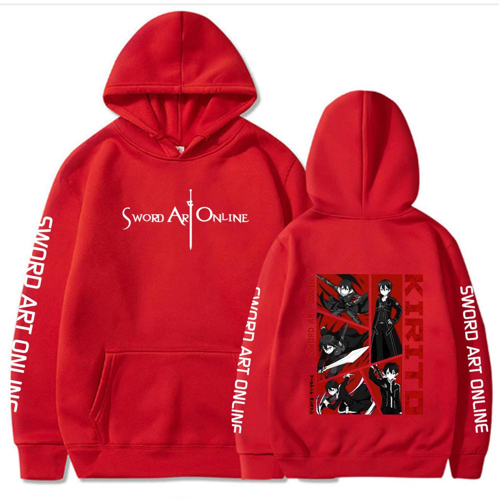 Sword Art Online Japanese Animation Men's Hoodie Vintage Unisex Pullover Vintage Graphic Hoody Tops Oversize Clothing