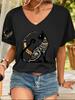 2026 New Summer Women's Fashion T-Shirt Short Sleeve 3D Cat Print Top Tees V-Neck Casual Woman Graphics Clothes Women's Clothing
