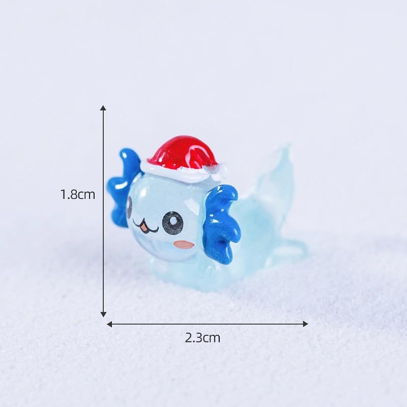 

Микро-ландшафт Милая светящаяся в темноте рождественская шляпа Шестиугольная фигурка дракона Декоративные аксессуары Смола Маленькие украшения синий