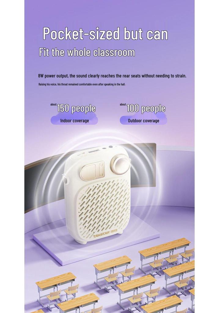 S10 Little Bee Wired Bluetooth USB Megaphone with Microphone for Teachers