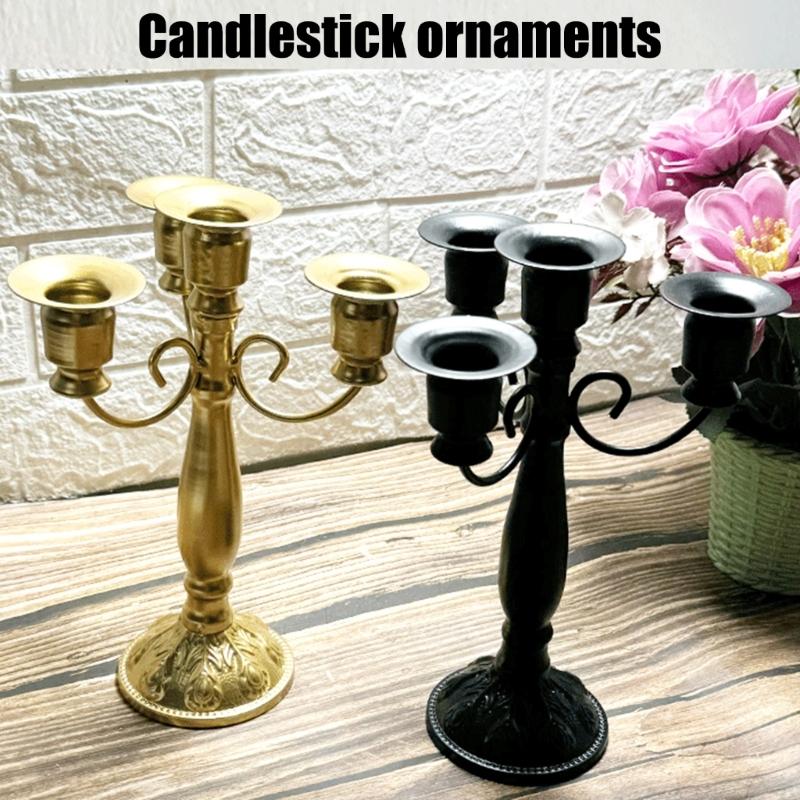 Barocke Eisenleuchter Mittelstücke 4-armiger Kandelaber Kerzenhalter Vintage Metall Kerzenständer Esstisch Dekorationen