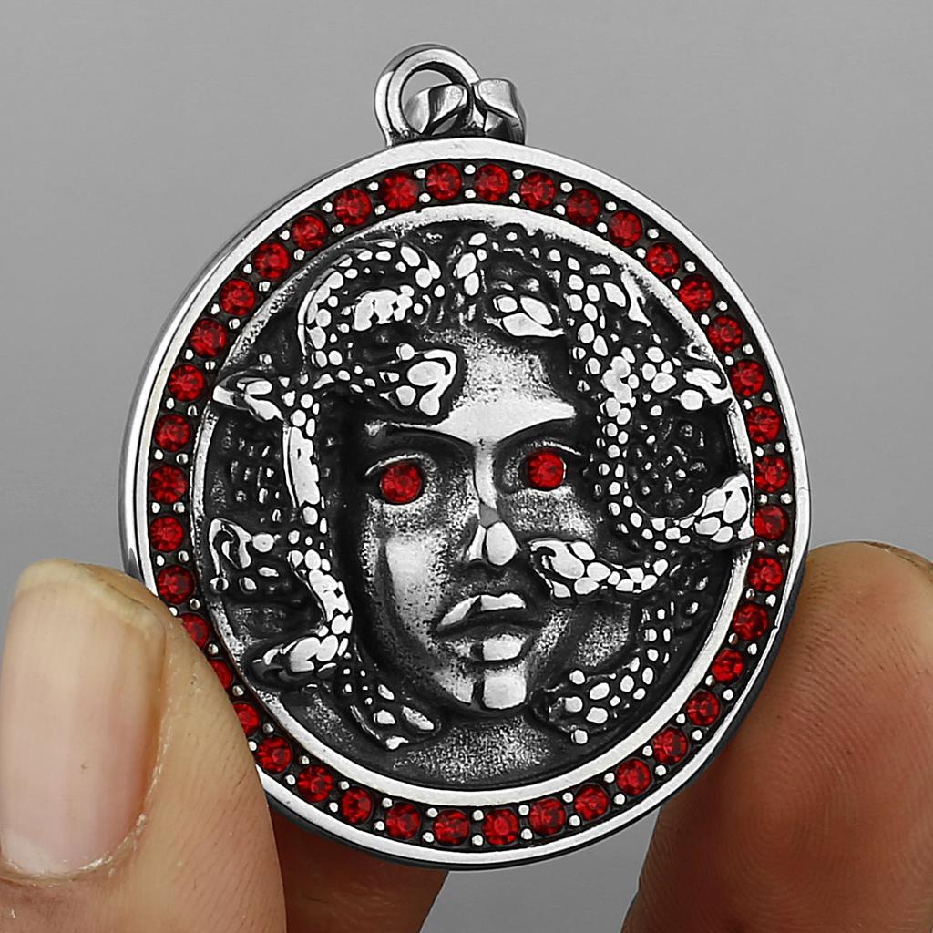 Norse Mythology Medusa Snake Pendant Unisex Retro Punk Snake Medusa 316L Stainless Steel Necklace Pendant Gift Jewelry