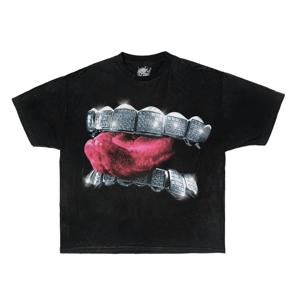 GRILLZ TEE Boxy Vintage Shirt Graphic T-shirt Oversized Streetwear Y2K Unisex