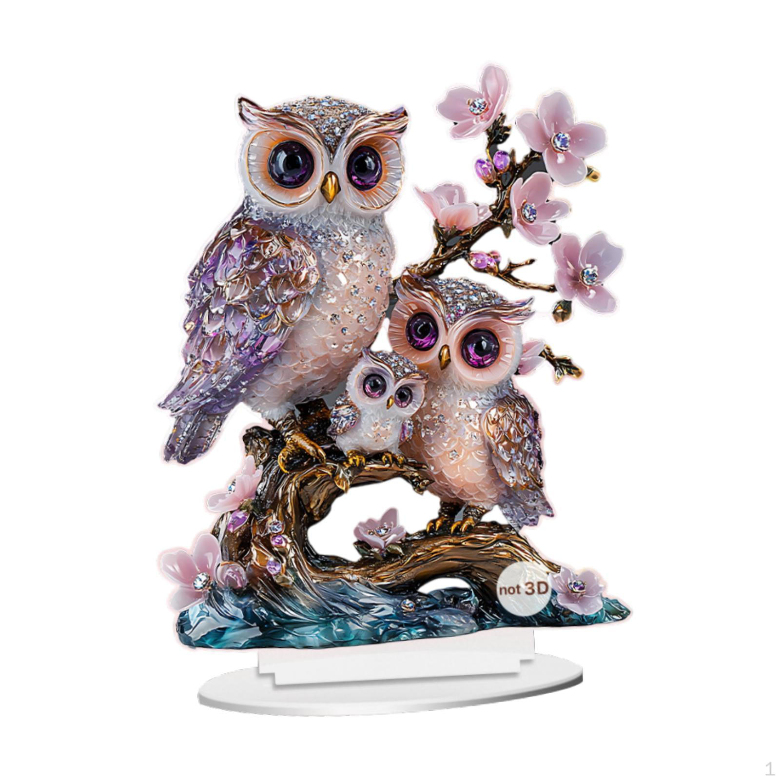 

2D Animal Decor ,Acrylic Desktop Plaque, Housewarming Gift, Holiday Mother s Day Ornament Tabletop Owl Sign