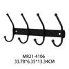 Black Iron Metal Wall Mounted Coat Rack with Key Holder Zebra Pattern 7 Hooks Eco-Friendly Multifunction Design for Clothing