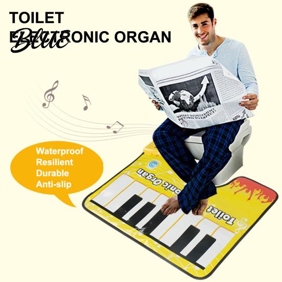 Toilet Piano Mat with Anti-Slip Backing Waterproof Auto-Off Electronic Keyboard Mat Toe Tapping Floor Musical for Bathroom