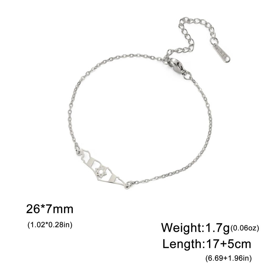 Cazador Israel Map Star Of David Charm Bracelets for Women Men Stainless Steel Hand Bracelet Jewish Jewelry Gift 2026 Wholesale