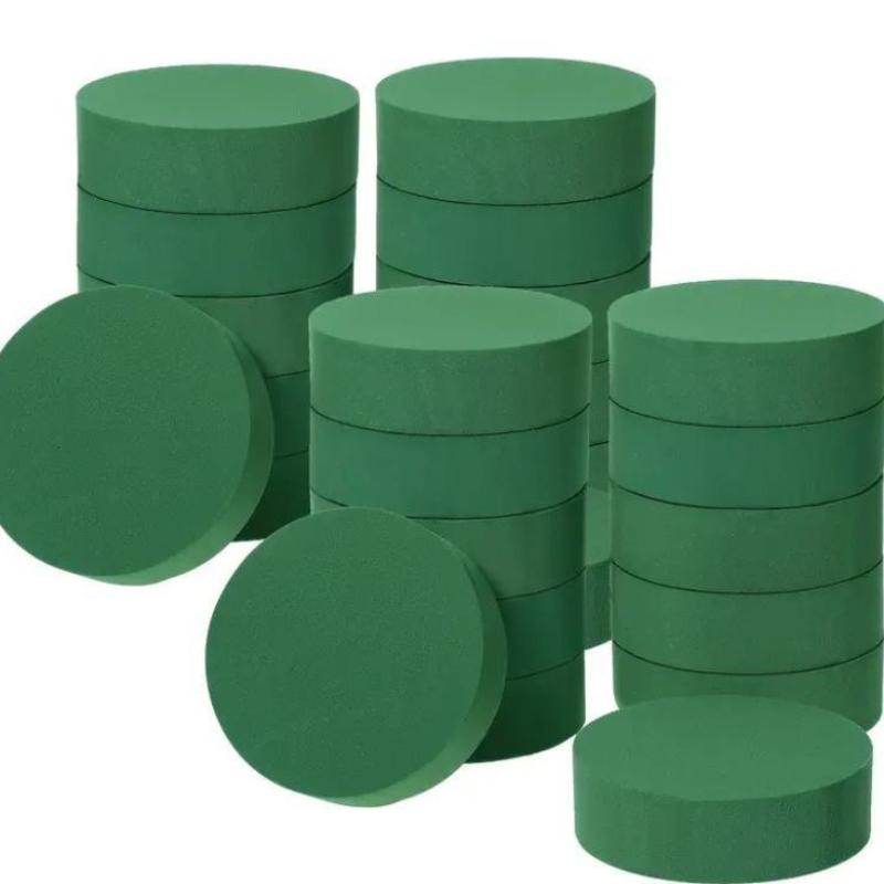 Spugna Floreale Verde 10X4Cm Blocco di Spugna Floreale Rotondo Spugna Floreale Multiuso per Fiori Secchi Blocco di Spugna Floreale Kit per Composizioni Floreali Fai da Te