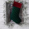 1 Stück Karomuster Rot Grün Weihnachtsstrumpf Flanell Feine Textur Strumpf Geschenktüte Heimdeko