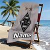 Custom Name Personalized Borussia Monchengladbach Print Beach Towel, for Trip Camping Beach Party Home Decor, Birthday Gift for Family & Friends