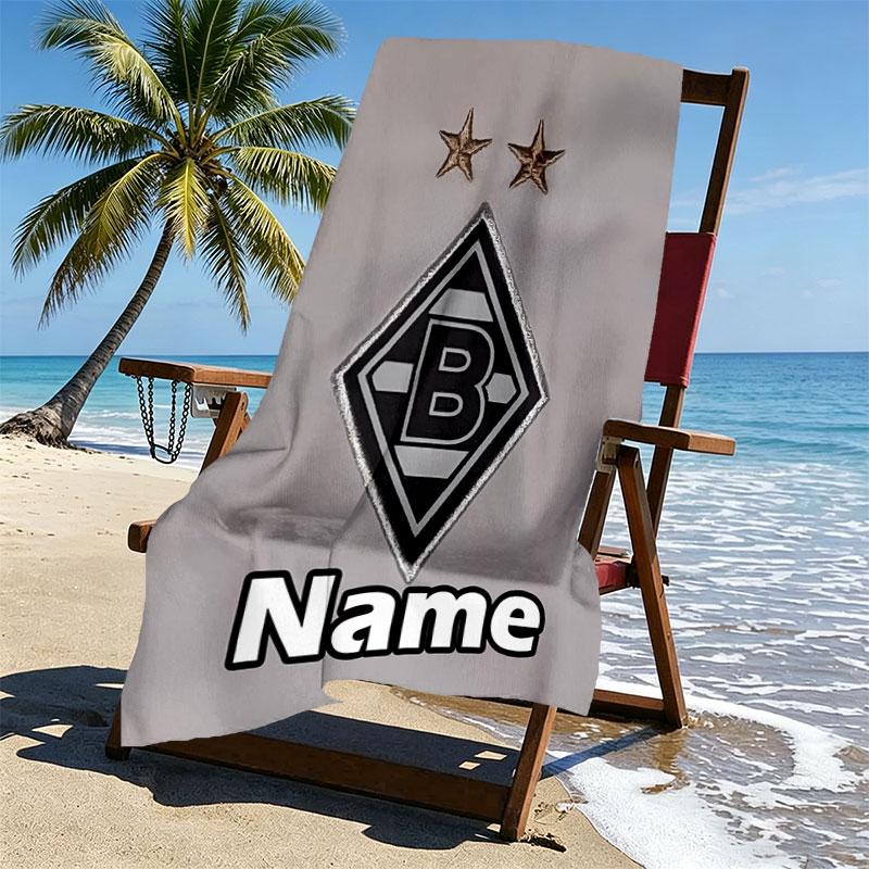 Custom Name Personalized Borussia Monchengladbach Print Beach Towel, for Trip Camping Beach Party Home Decor, Birthday Gift for Family & Friends