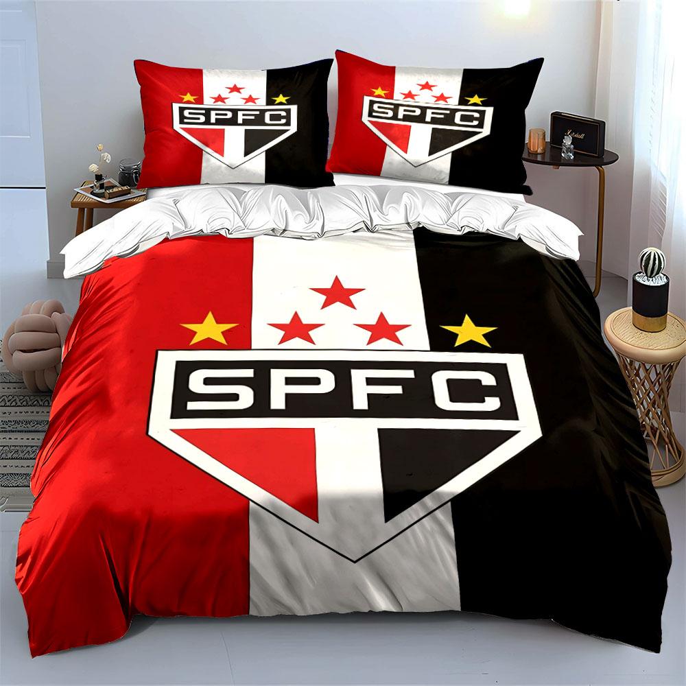 SPFC Logo Red Black Bedding Set Bedding Duvet Cover Set Duvet Cover Pillowcases (1 * Duvet Cover 2 * Pillowcases, Without Duvet Insert)