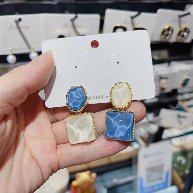 New Fashion Vintage Resin Geometric Drop Earrings for Women Daily Accessories Charms Pendant  Party Anniversary Gifts