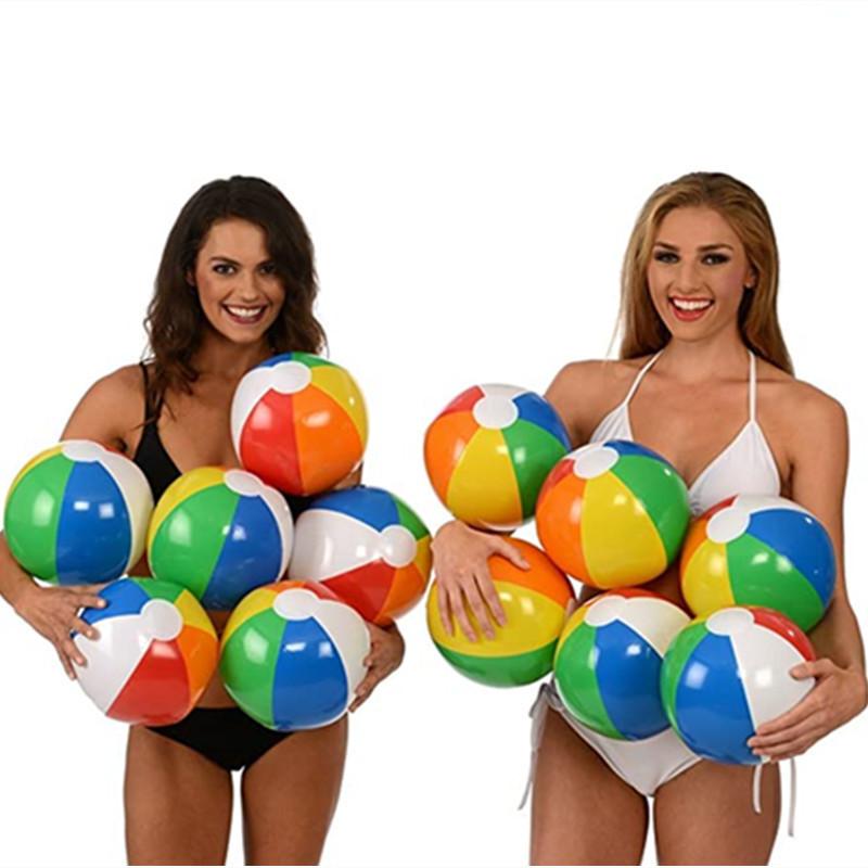 Rainbow Beach Balls Inflatable Swimming Pool Toys for Summer Water Games Kids Birthday Party Supplies Combo Beach Balls