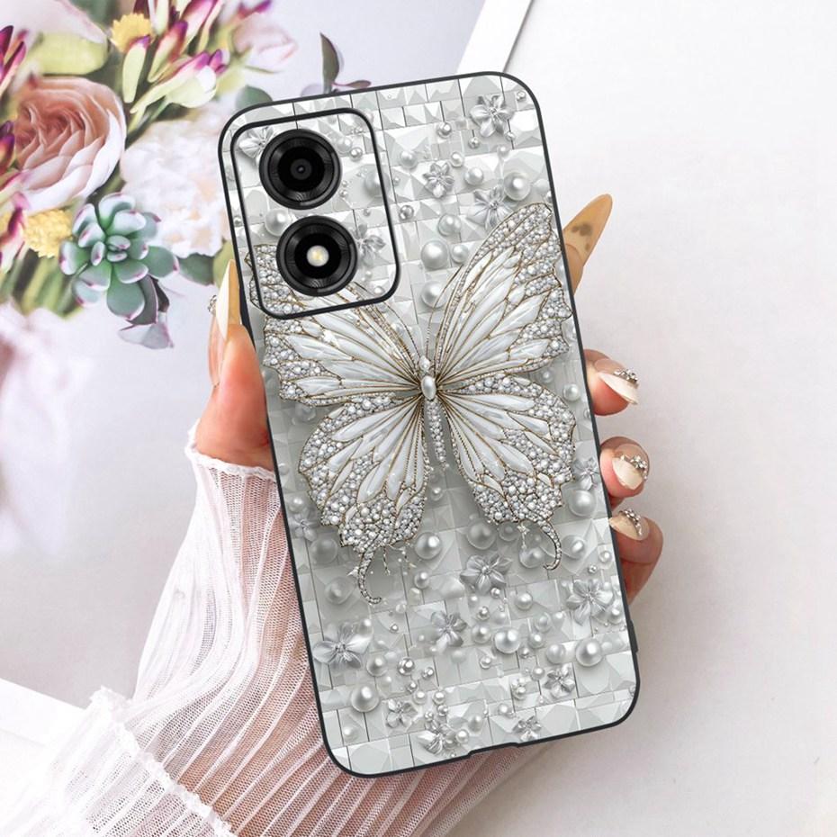 Cute Printing Phone Case For Motorola Moto E14 Soft Black Silicone TPU Cases For Moto E14 Covers Bumpers