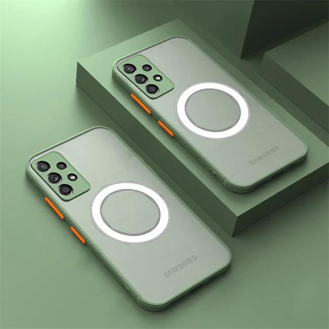 Magnetic Matte Case For Samsung Galaxy A3 G S24 Fe A13 A33 A2 A1 A12 A22 A71 For  Wireless Charge Shockproof Cover