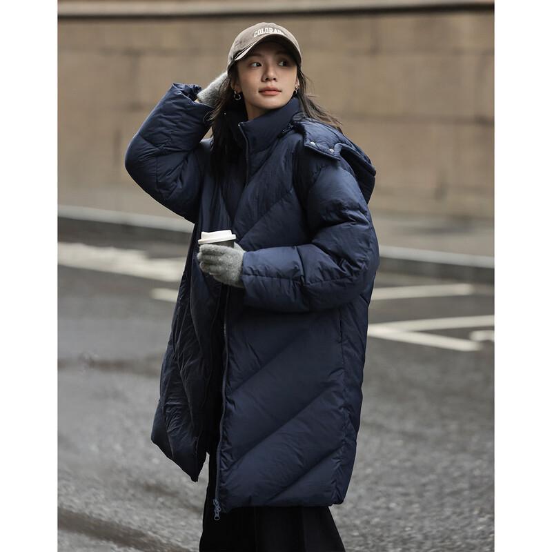Women's Detachable Hooded Long Duck Down Jacket