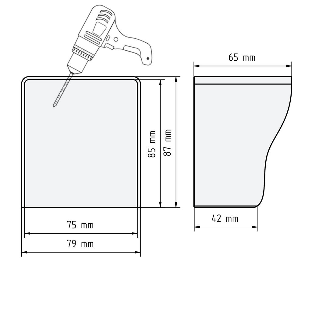 Protective Cover for Socket 75X85 Black