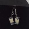 Fashion Women Bubble Tea Drink Dangle Long Ear Hooks Earrings Jewelry Decor