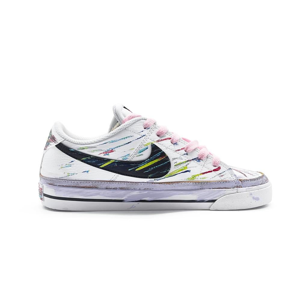 Nike Court Legacy Rainbow Pink Heart Coverage Abrasion Resistant Low Top Skateboard Shoes Unisex Pink Purple DH3161-100(team912-)