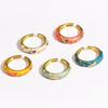 Neuer Modischer Emaille-Blumen-Dünner Offener Ring für Damen Vintage Metall Tropföl Verstellbare Fingerringe Hochzeits Schmuck