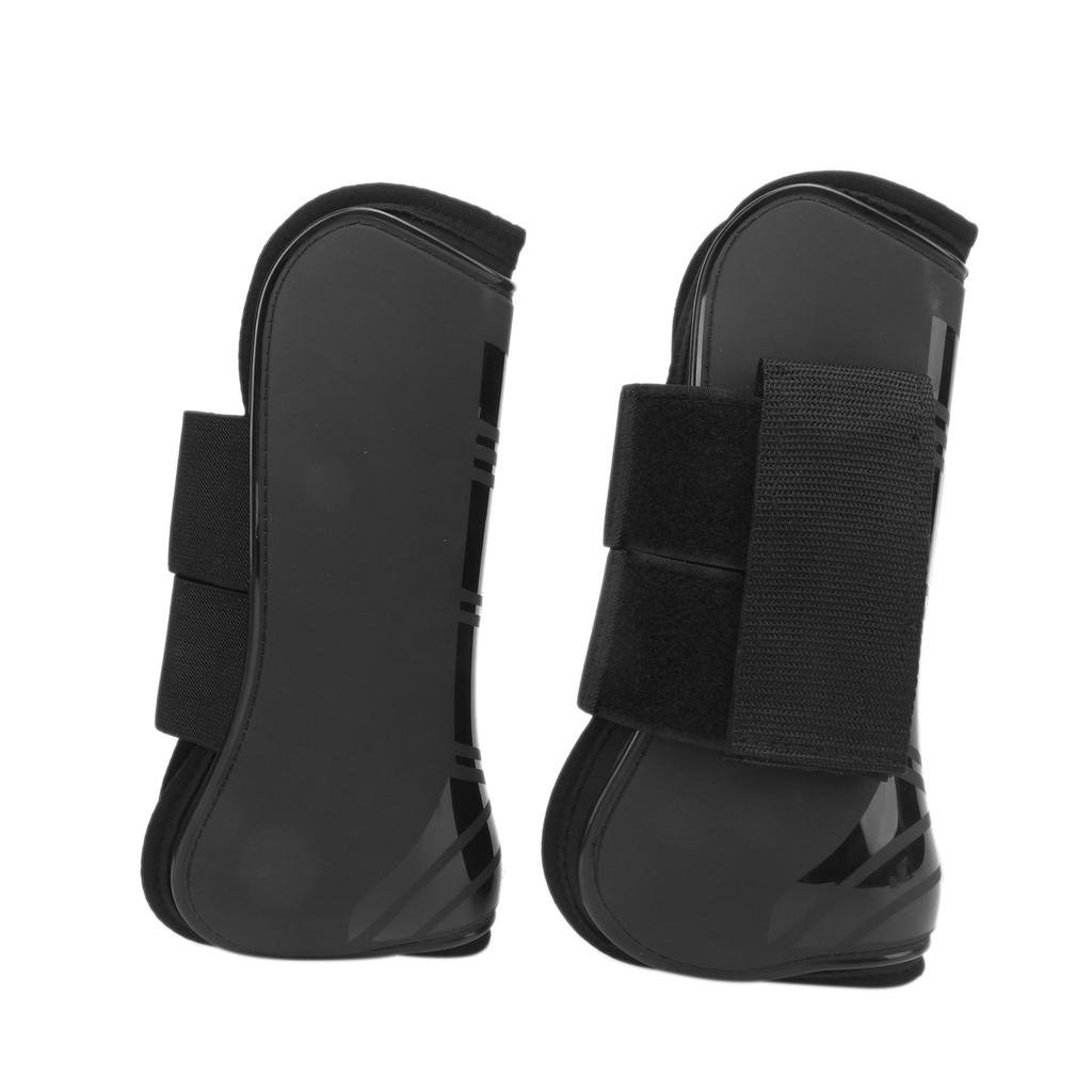4pcs Horse Tendon Boots Protective Lightweight and Adjustable Boots for Horse JumpingBlack Set of 2 Front Leg Boots (M)
