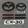 For CX-30 Black Front Logo CX30 Rear logo,SKYACTIV G E SKYACTIV X AWD Car Letter Badge Logo Trunk Decorative Sticker