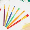 6 PCS Pinceau pour Enfants Pointe Fine/Plate Manche en Plastique Pinceau pour Étudiant Aquarelle Gouaches Peinture Acrylique