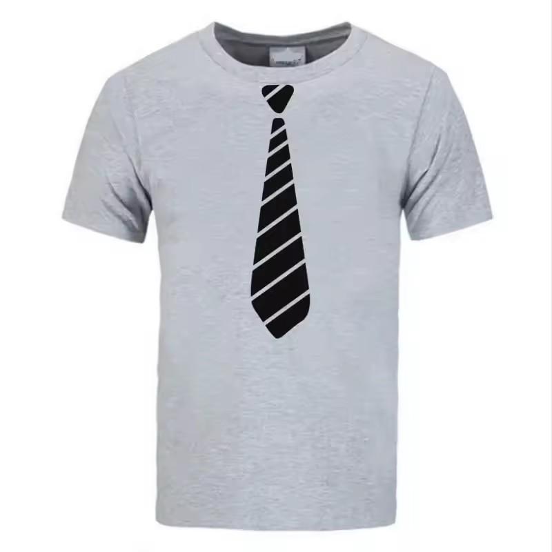 Summer Fun Tie Design Men's T-Shirt Novelty Fashion Hip Hop Short Sleeve Casual Comfortable 3D Printing Handsome Clothing