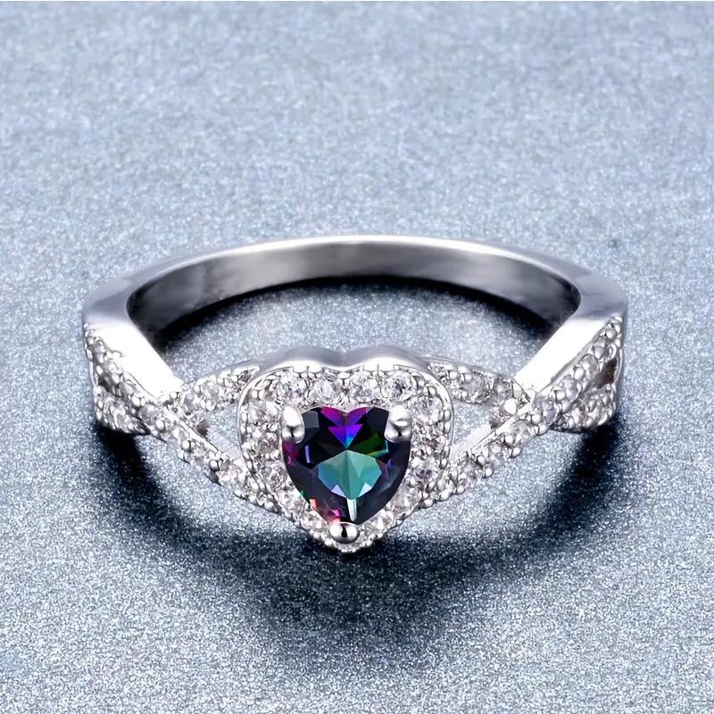 

Кольцо Huitan Bright Heart с цветным цирконием для женщин, модное, для леди, романтическое, для церемонии помолвки, аксессуары, изящные ювелирные изделия 6