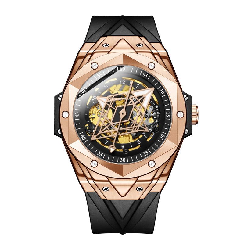 Ceas Mecanic Bărbătesc de Modă Complet Automat Ceas Sport Impermeabil din Silicon