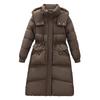 2025 new cotton jacket women's mid-length winter jacket with a thickened waist and a hooded cotton jacket women's Korean version of the jacket