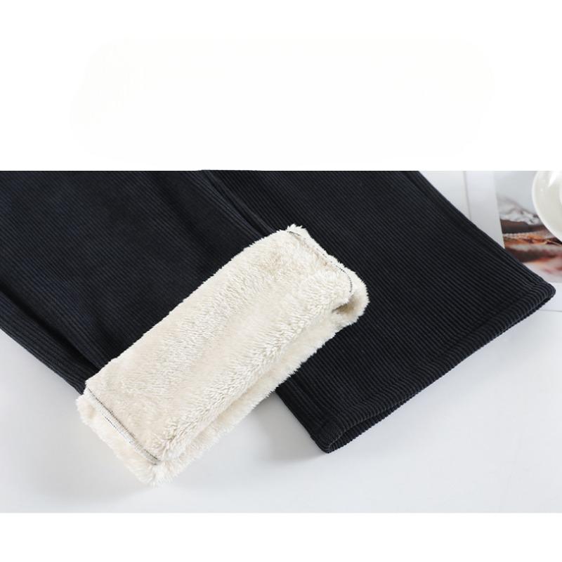 Women High Waist Casual Loose Pants Straight Wide Leg Female Thick Baggy Trousers