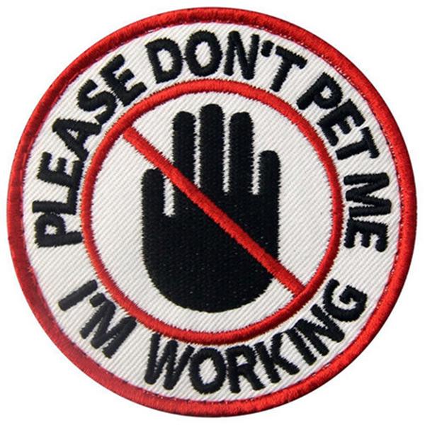 Service Dog Caution Do Not Talk to Handler Triggers Stress Service Vests/Harnesses Emblem Embroidered Fastener Hook & Loop Patch Service Dog Caution Do Not Talk to Handler Triggers Stress Service Vests/Harnesses Emblem Embroidered Fastener Hook & Loop Patch
