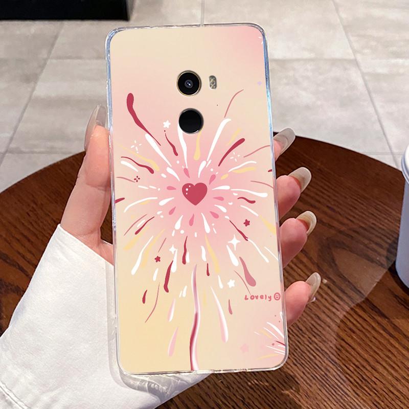 Fundas For Xiaomi Mi Mix 2 Casing Protective Capa Coque Clear Silicone Soft TPU Back Cover Cute Rabbit Cat Dinasaur Phone Case