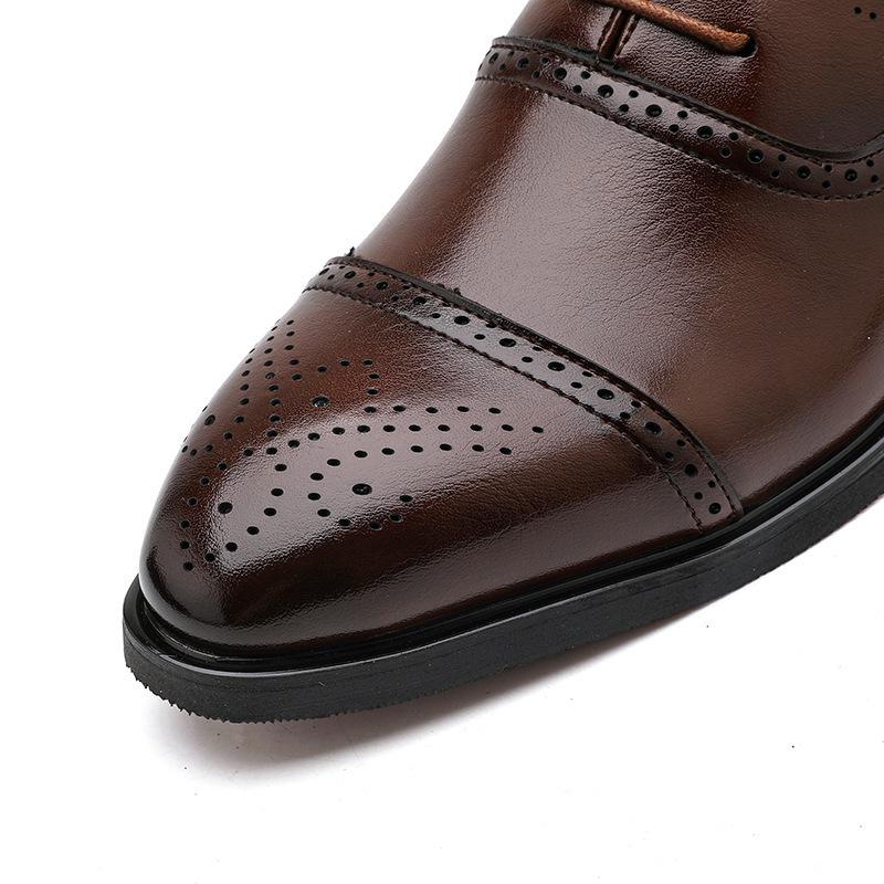Men's Pointed Toe British Style Leather Loafers - Casual, Office, Teacher, Wedding Shoes